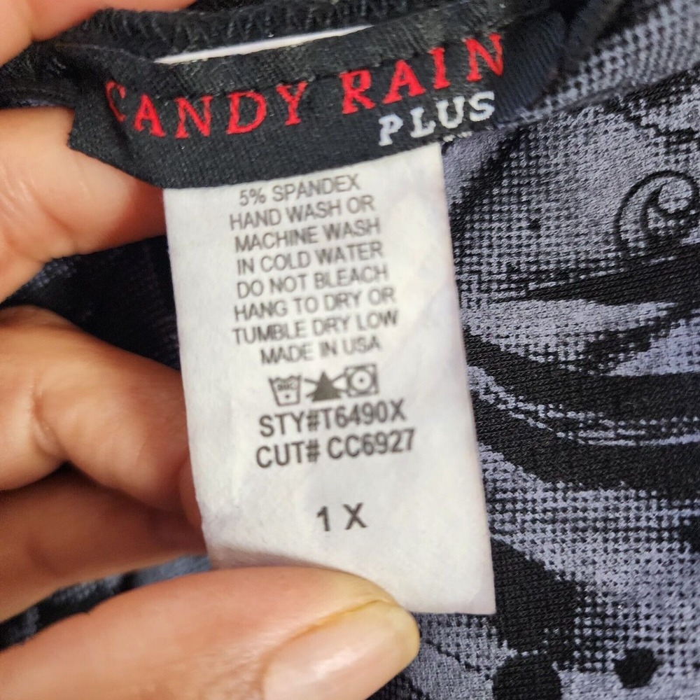 CANDY RAIN Women's V-Neck Black Blouse Top Size 1X —‎ Used, Great Condition! - Picture 6 of 9